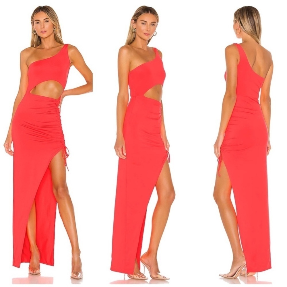 Superdown Alanie Maxi Dress in Neon Pink